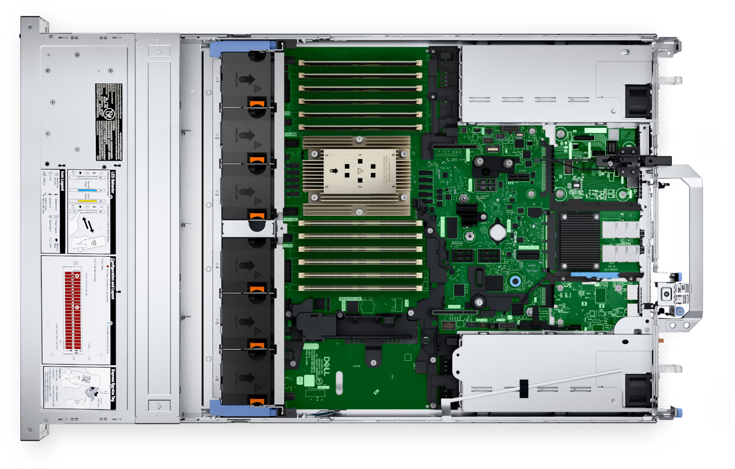 serwer dell poweredge r7615 widok w środku