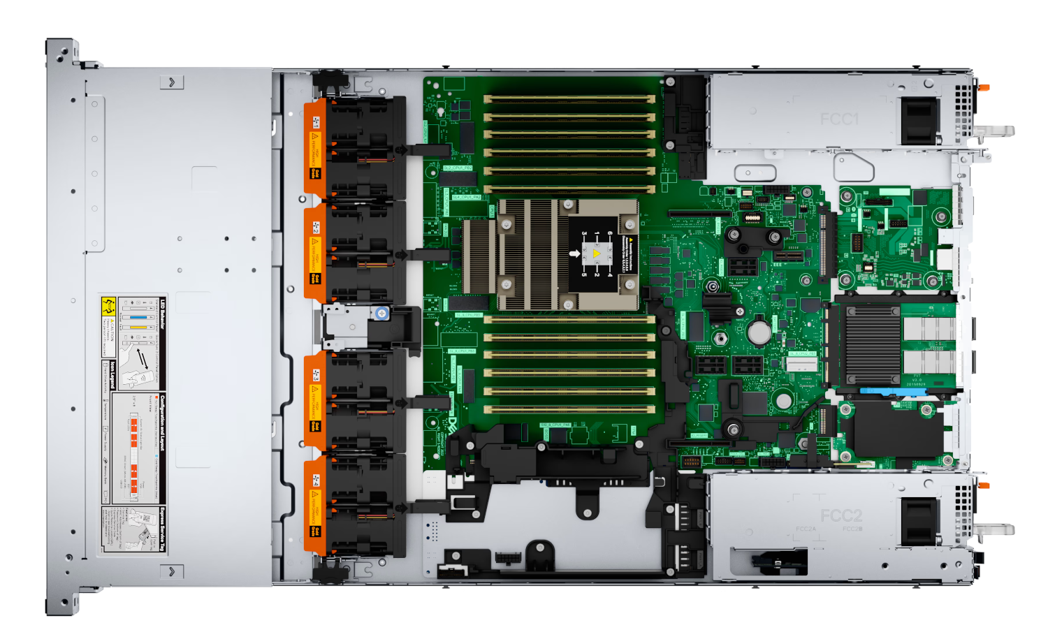 serwer dell poweredge r6615 widok w środku